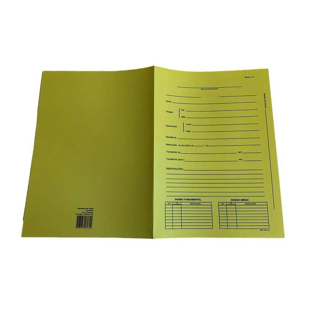 Pasta Modelo 17 Amarela - Pacote Com 50 Unidades