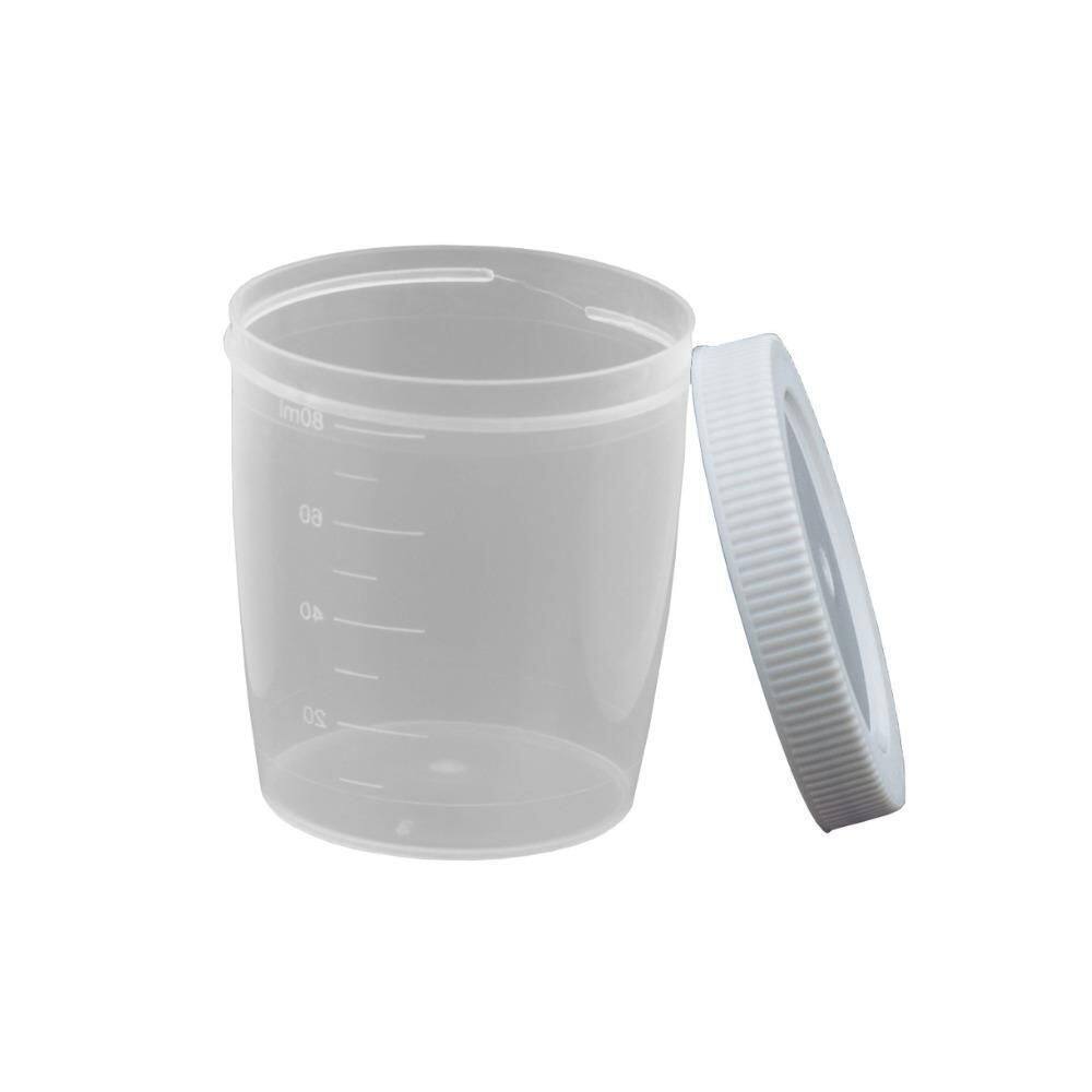 Coletor De Urina Tampa Branca Sem Pá 80Ml Cral 100 Unidades