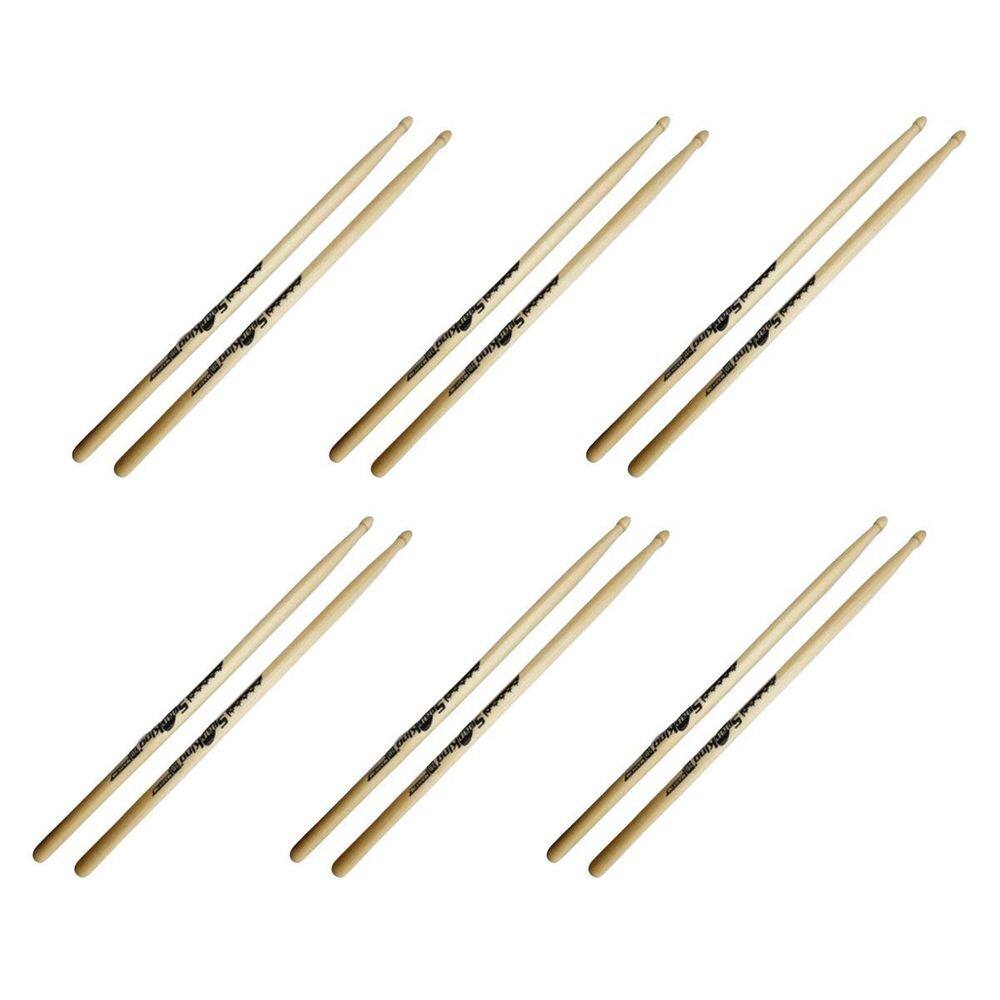 Kit 6 Baqueta 5A Marfim Ponta Madeira Spanking Par