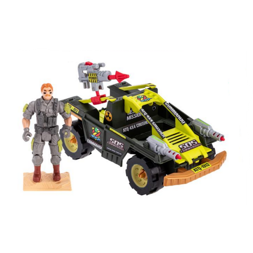 Veículo Ataque Terrestre Commandos + 1 Figura de Ação - Gulliver