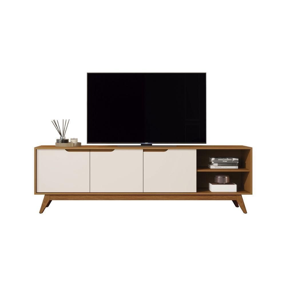 Rack Para Tv Jb Tucuma 1.8 Nature Com Off White - Moveis Jb