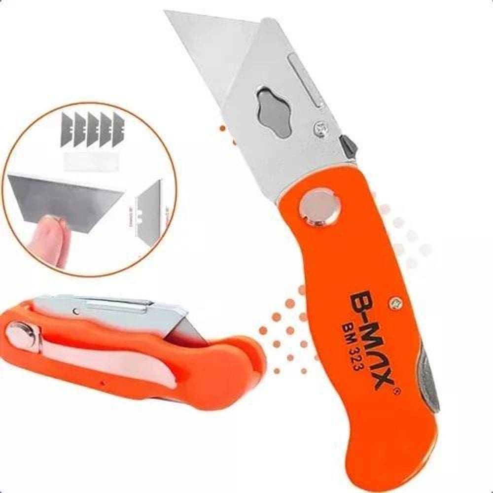 2X B-Max Bm323 Estilete Compacto Dobrável 5 Lâminas Afiado C