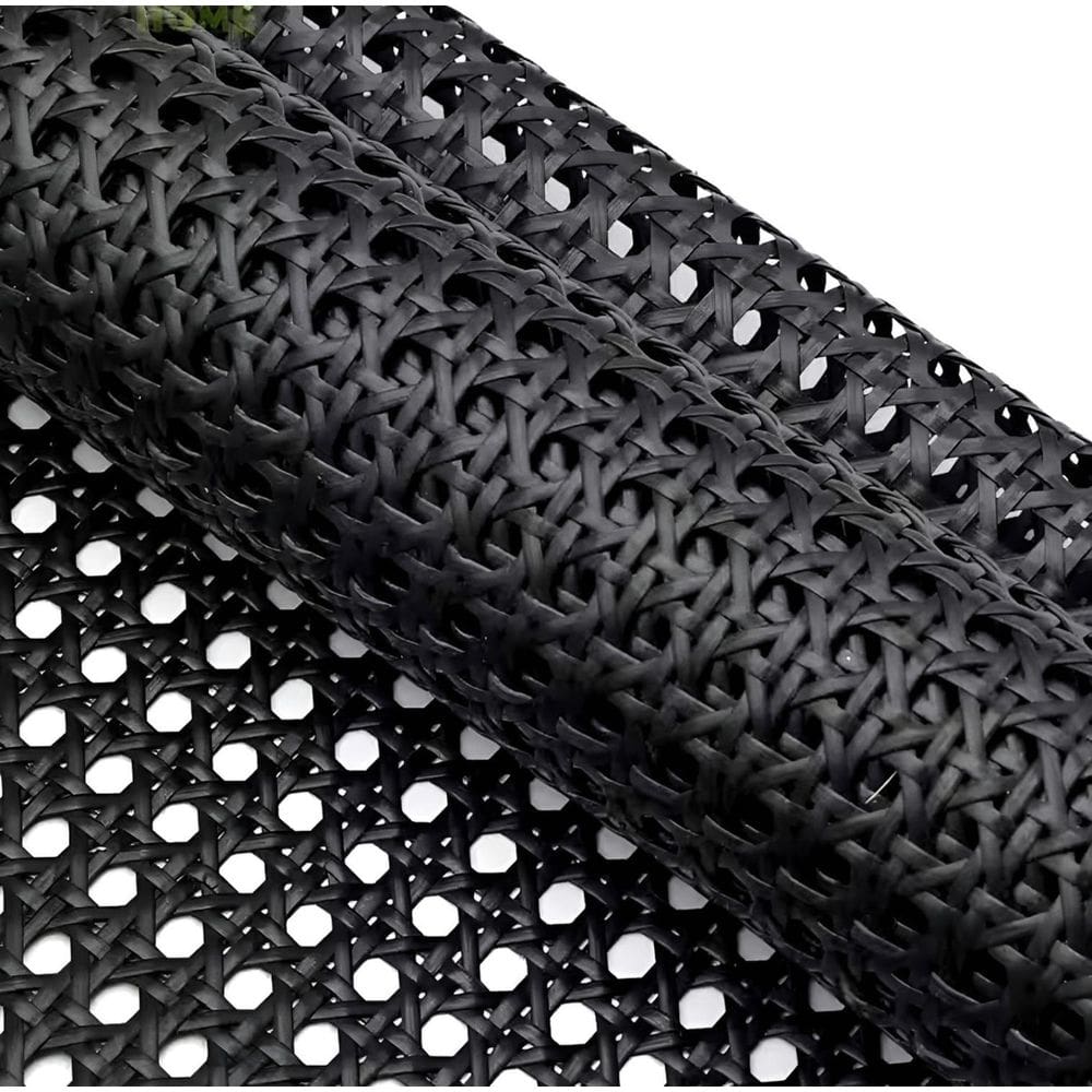 Palha Indiana Sintética Sextavada Rattan Preta Branca 2Mtx50