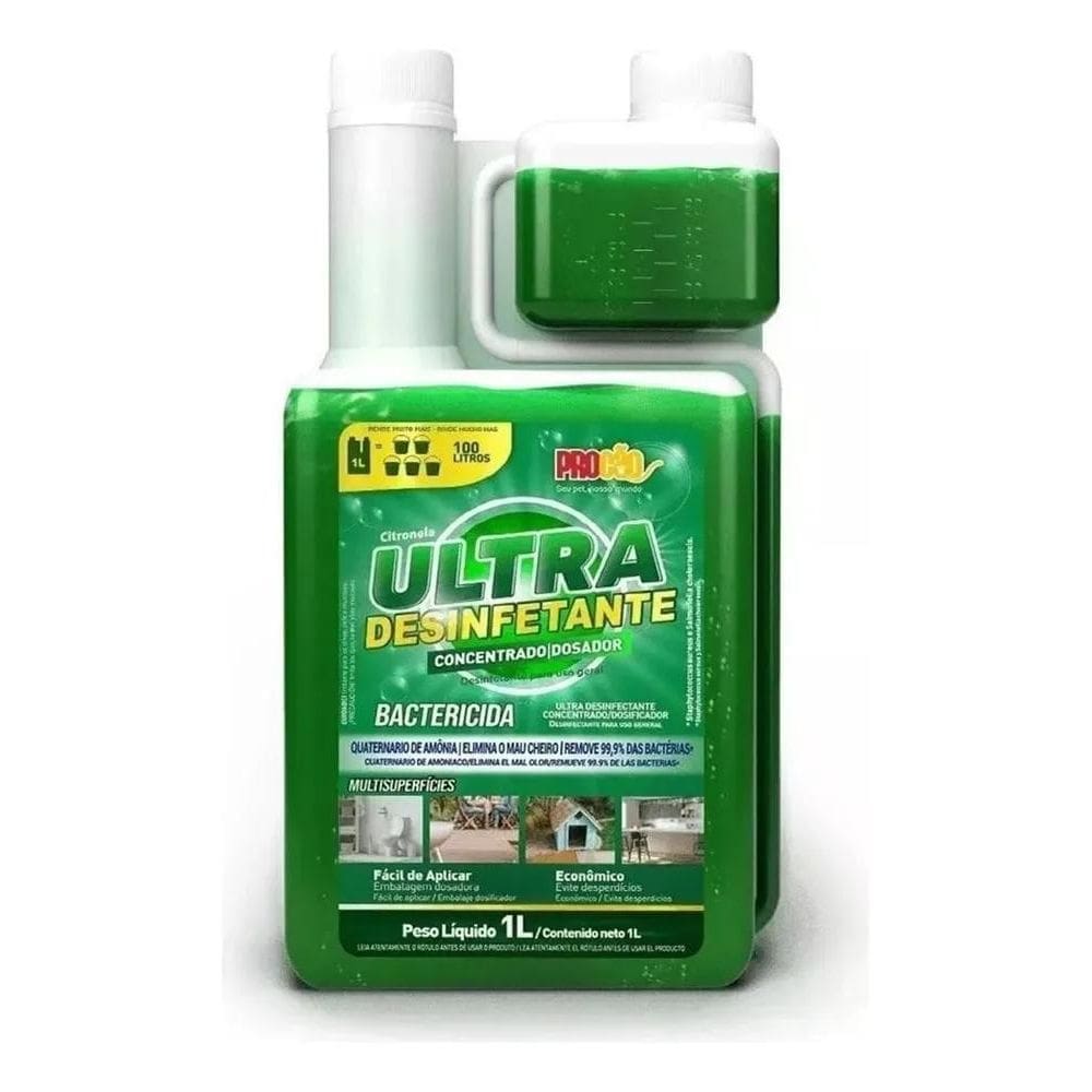 2X Desinfetante Concentrado Bactericida Quaternario Amonia