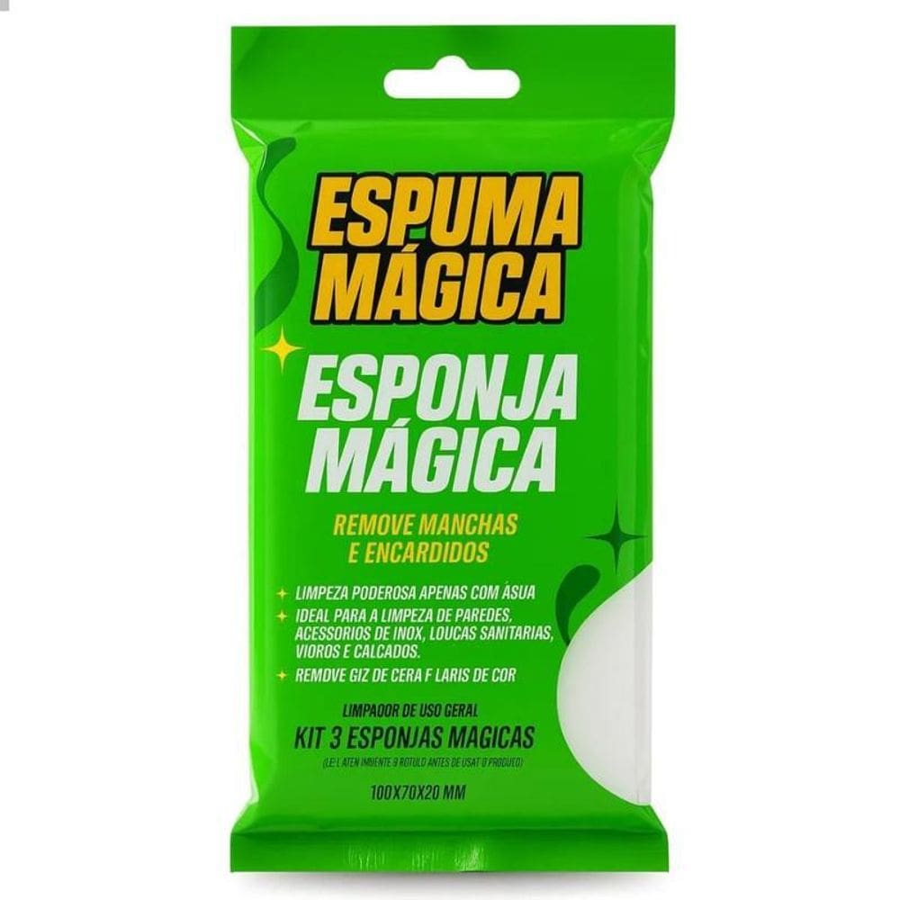 Kit 03 Esponja Magica Proauto Limpador Uso Geral Apenas Água