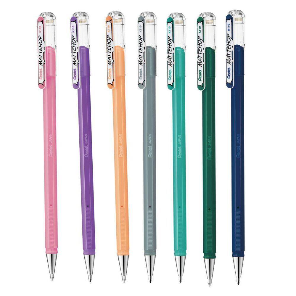 Kit 6 Caneta Gel Pentel Mattehop Cores Novas 2025