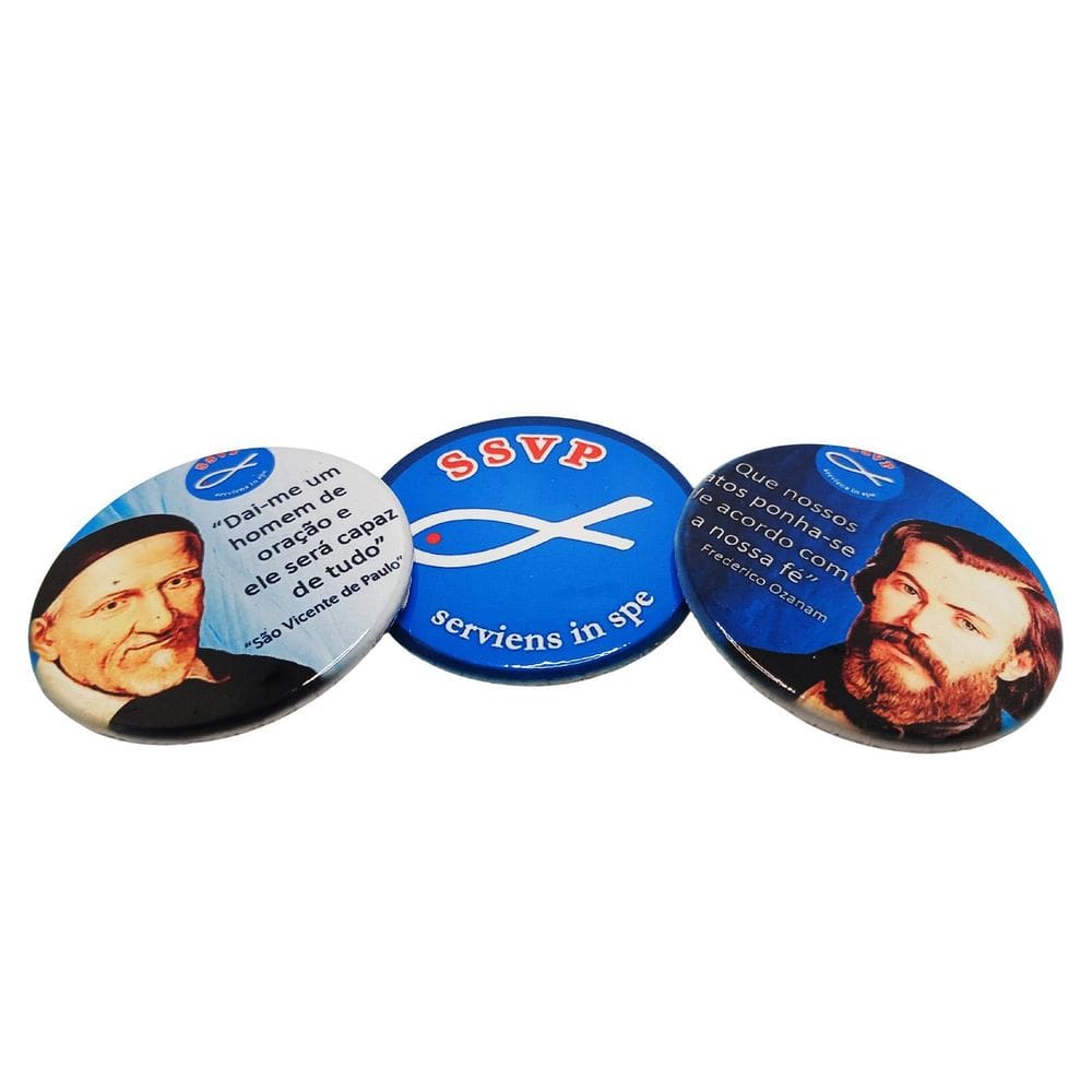 MP - Kit 3 Bottons Personalizados Ssvp   Cane