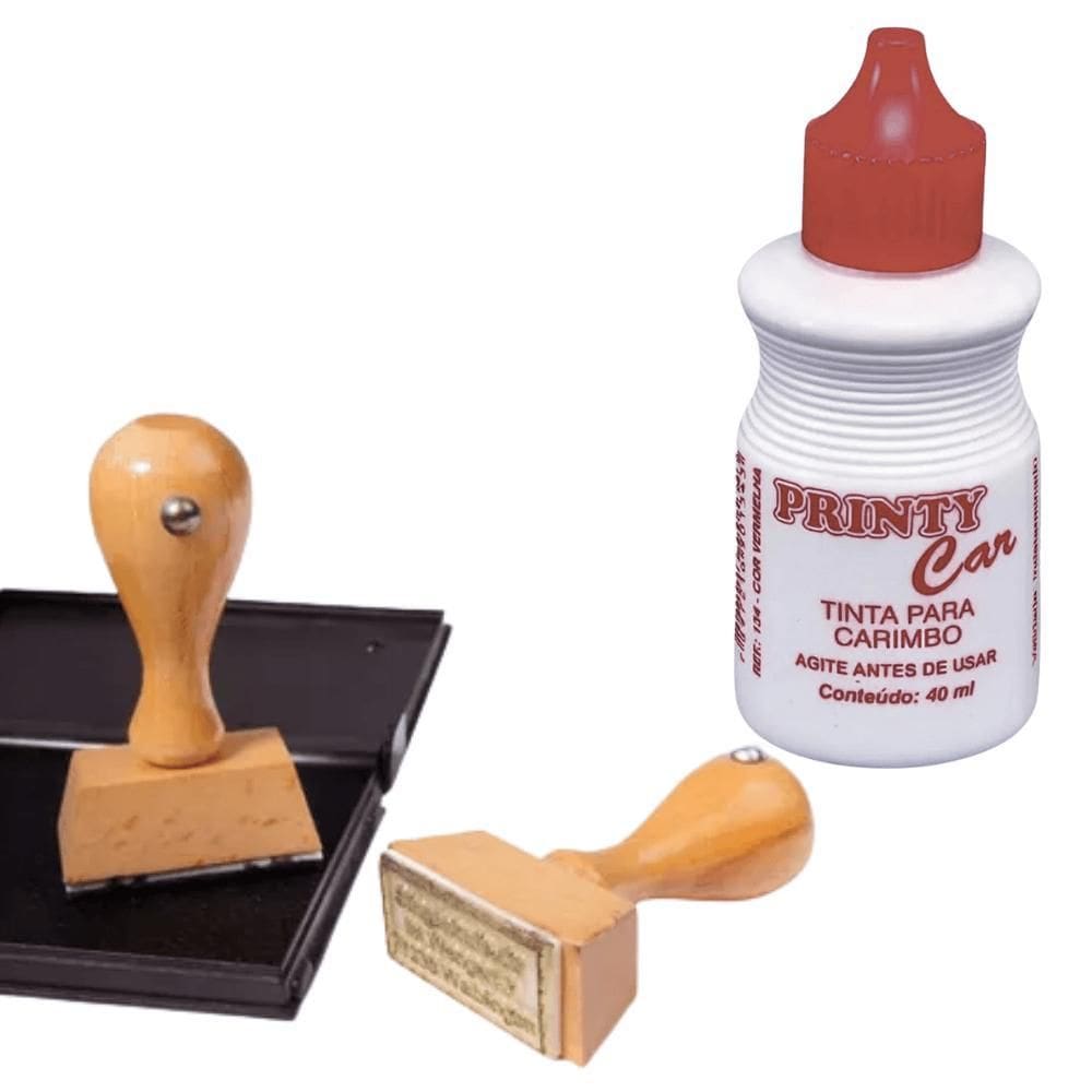 Tinta Para Carimbo Cor Vermelha 134 40Ml Printy Car