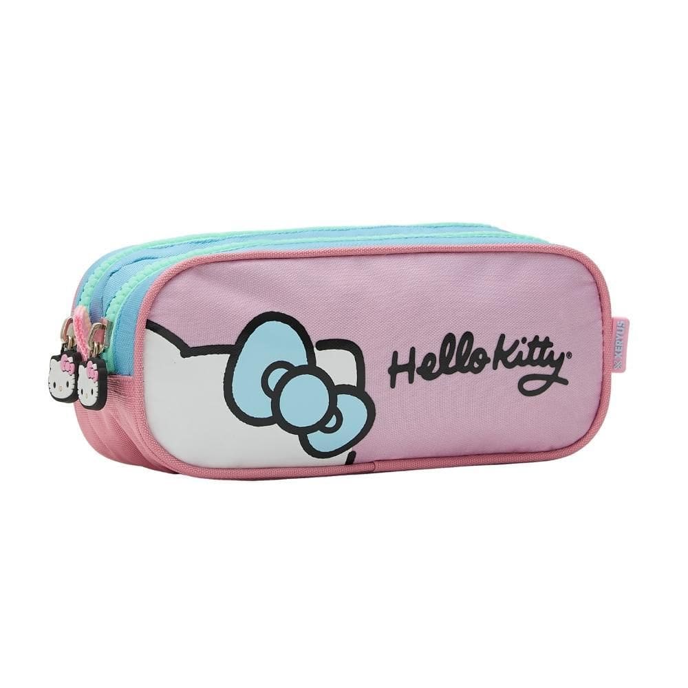 Estojo Escolar Juvenil Hello Kitty Duplo