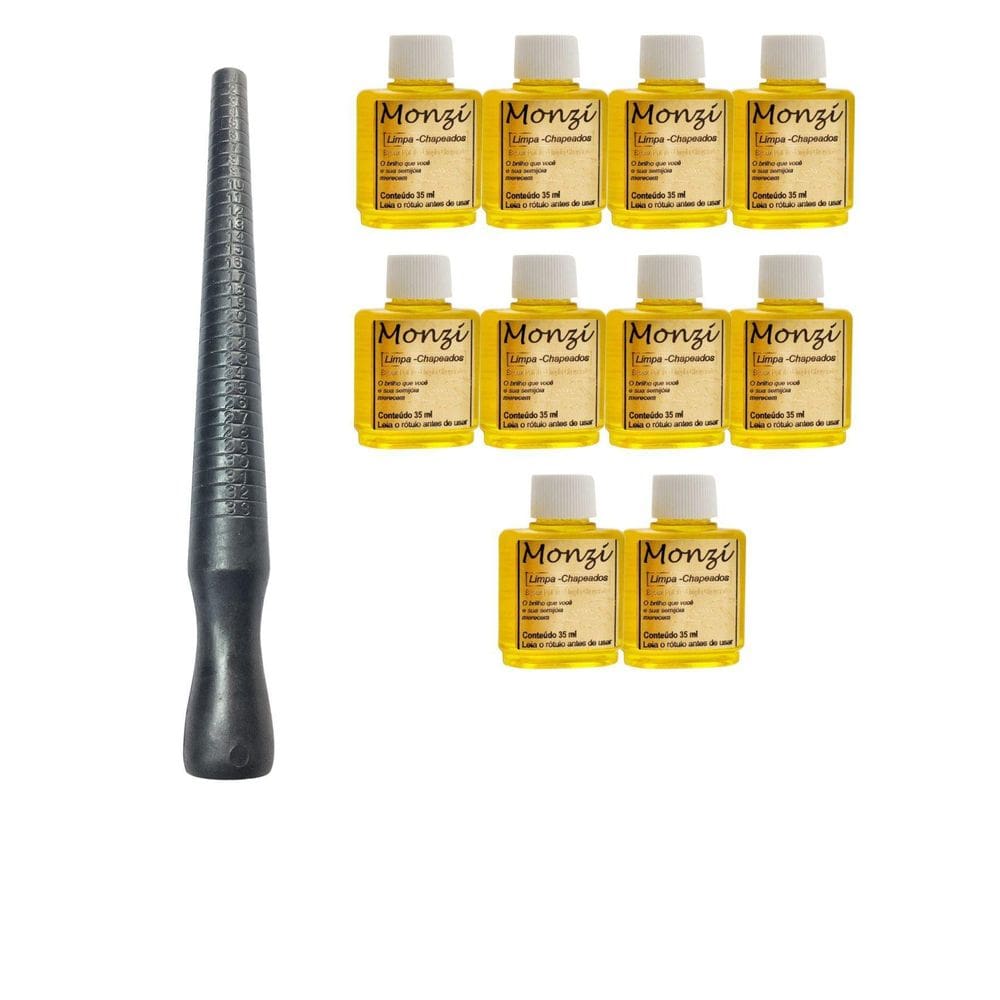 Kit 10 Limpa Chapeados 35Ml Semijóias Monzi +1Un Aneleira