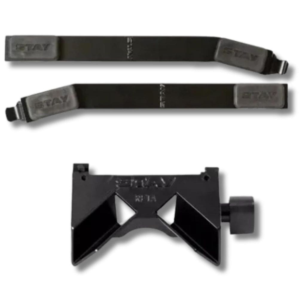 Kit 2 Braços 29Cm Curvo + Base Reta Modelo Torre Preto Stay