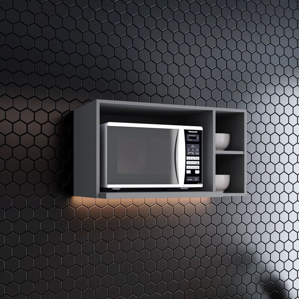 Nicho Aereo para Micro-ondas em MDF Americana C557 Henn