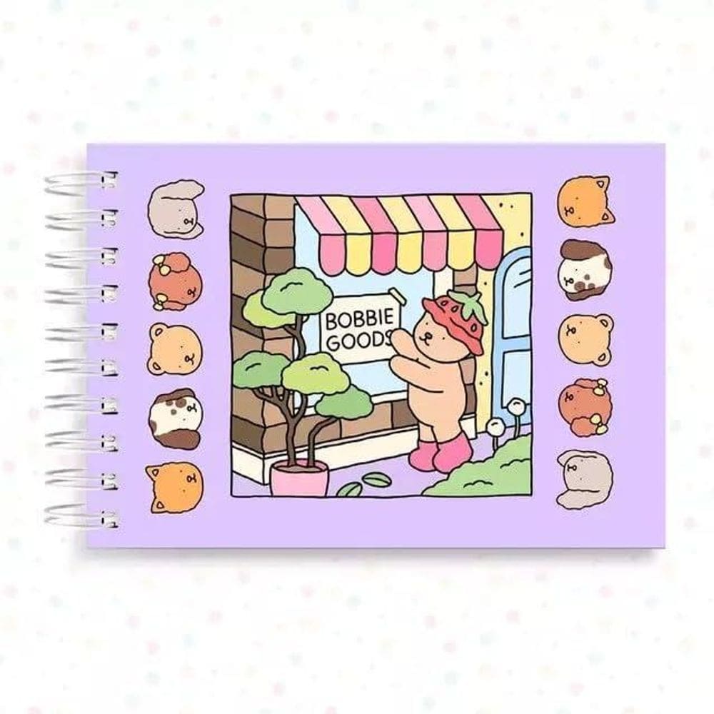 Livro Colorir Bobbie Goods 50 Folhas Capa Dura Azul E Rosa