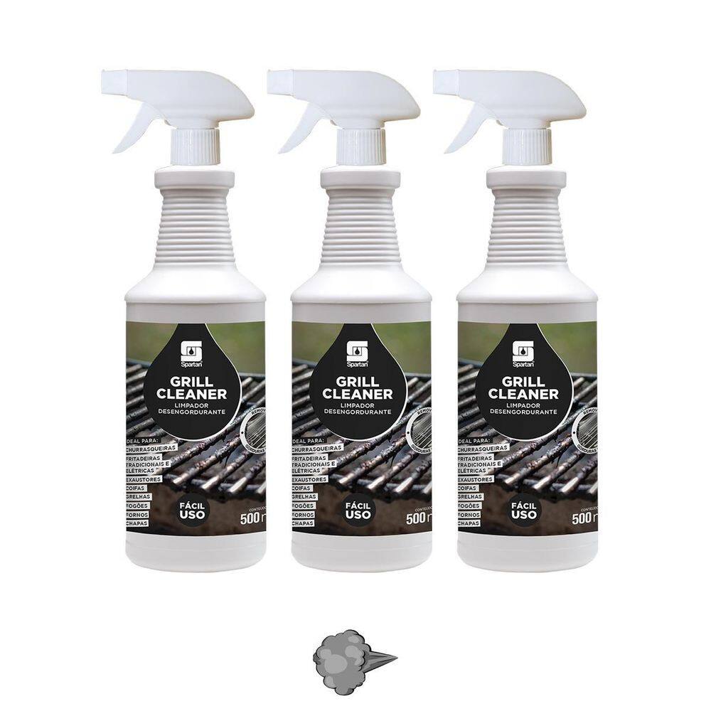 Limpador Desengordurante Grill Cleaner Spartan Grelhas Kit 3
