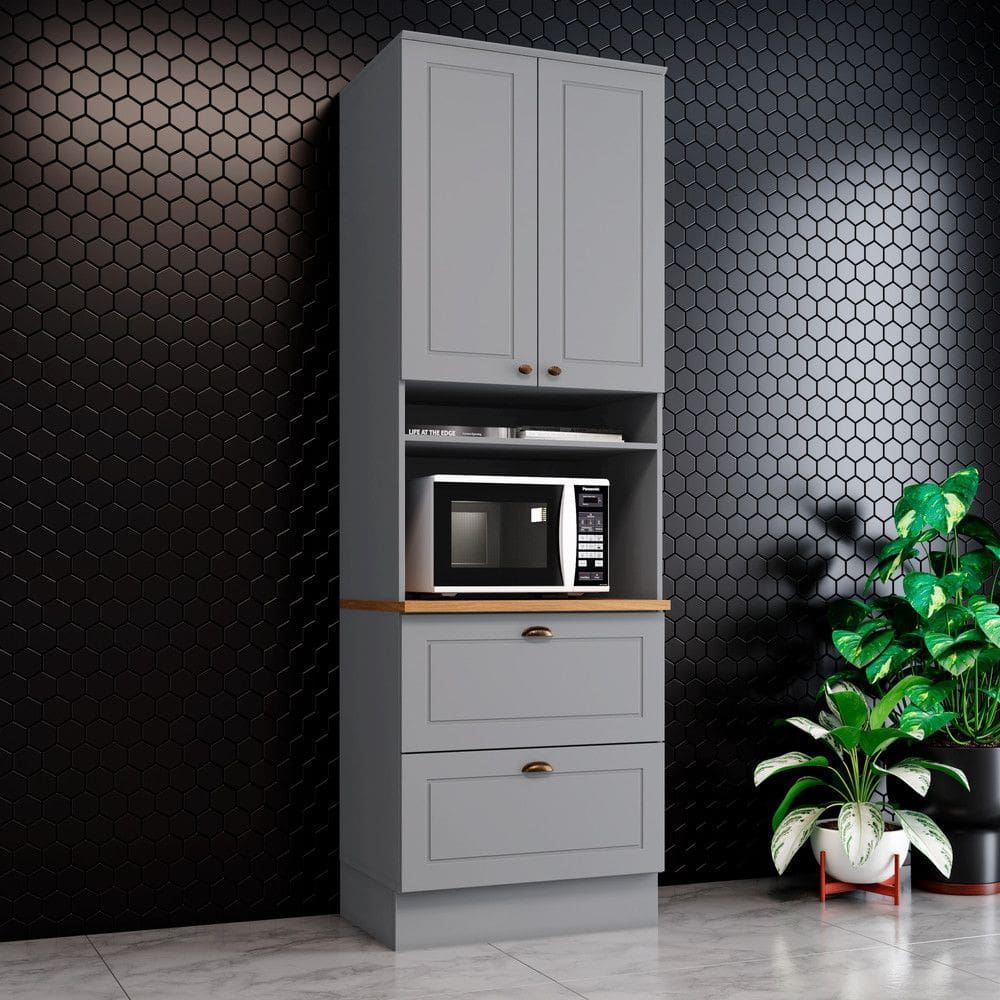 Paneleiro Torre Quente 2 Portas 2 Gavetas em MDF Americana C350 Henn