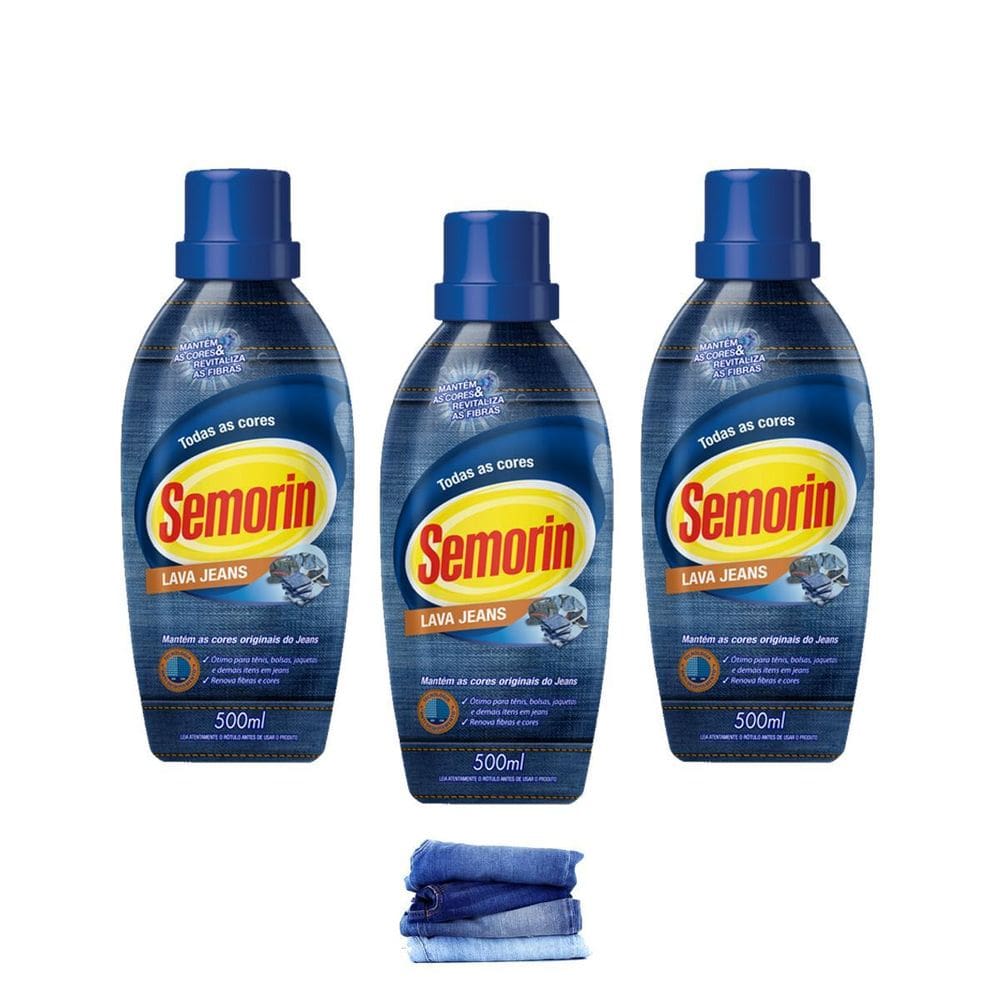 Lavador Limpador De Jeans De Todas As Cores Semorin Kit 3