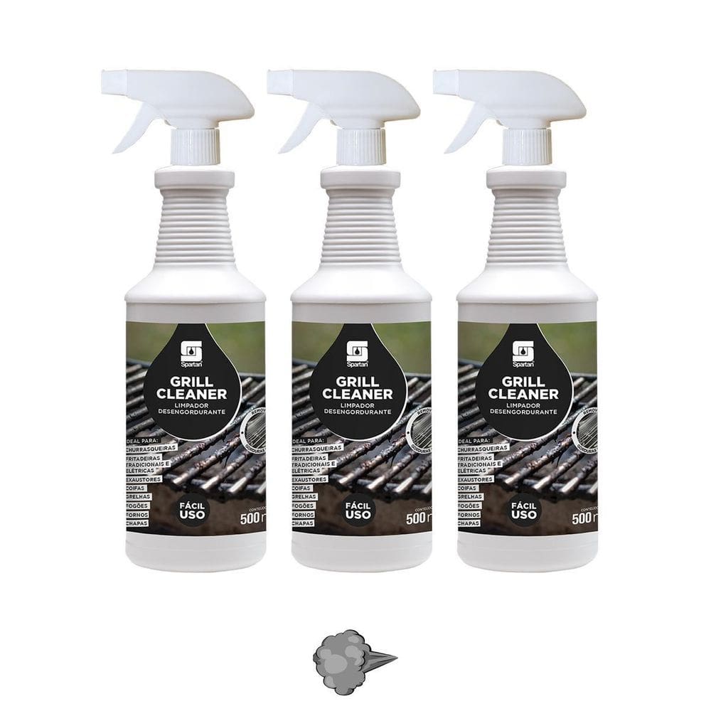 Limpador Desengordurante Grill Cleaner Spartan Grelhas Kit 3