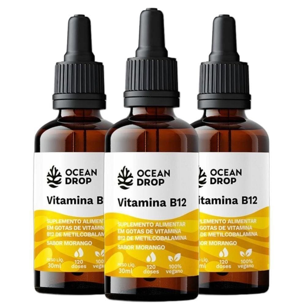 Kit 3X Vitamina B12 Metilcobalamina Gotas 30 Ml - Ocean Drop