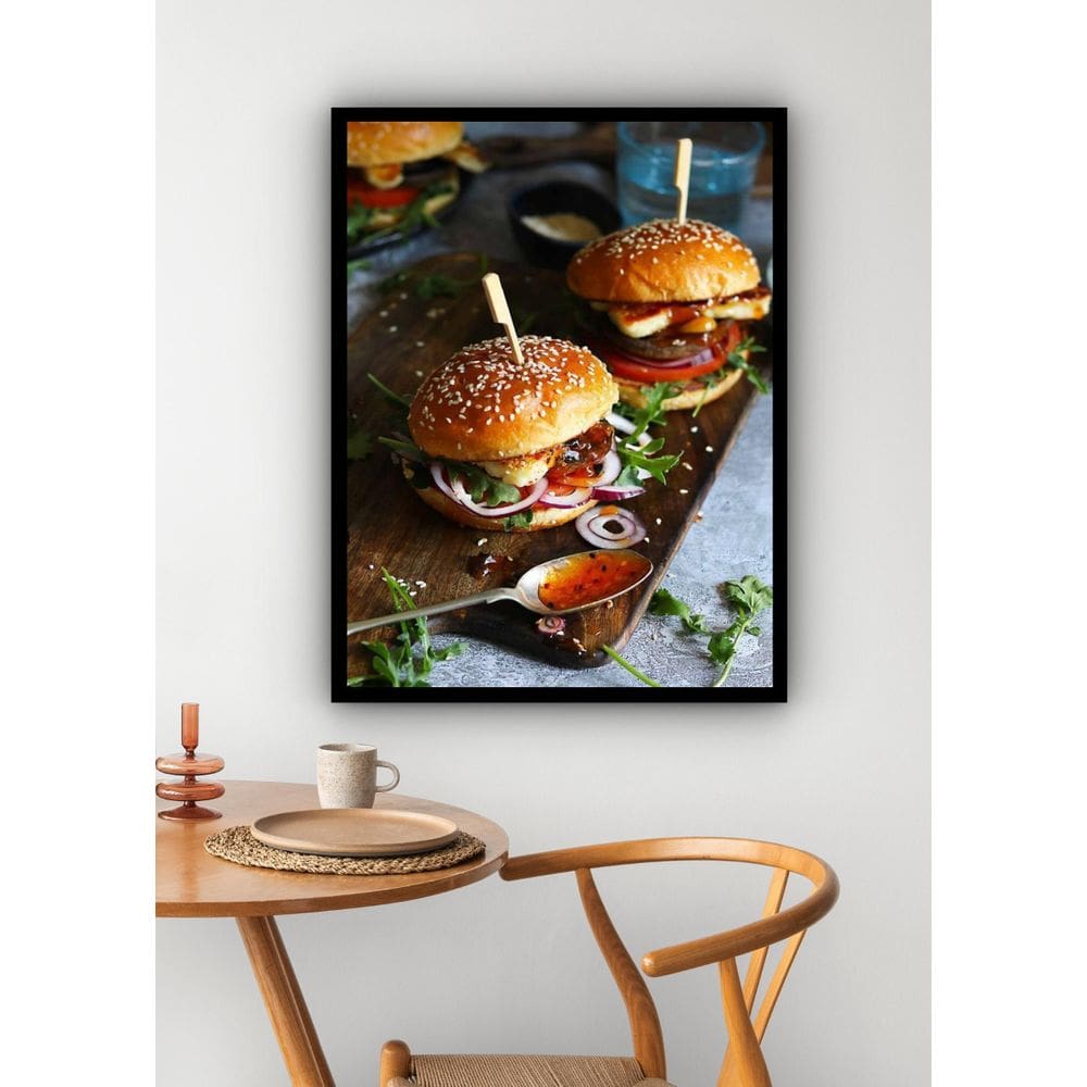 Quadro Decorativo Fotografia Hamburgueria - 70X50Cm