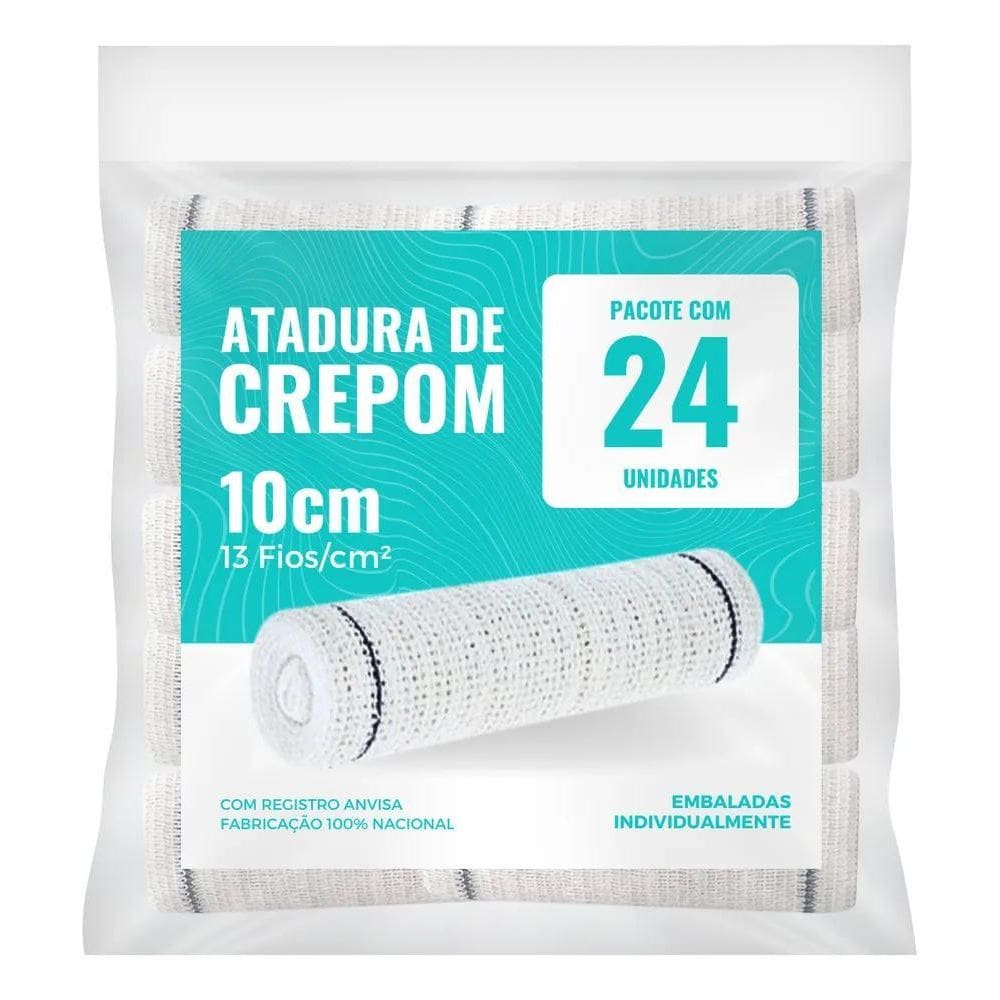 2X Atadura De Crepom 10Cm 13 Fios 24 Unidades -