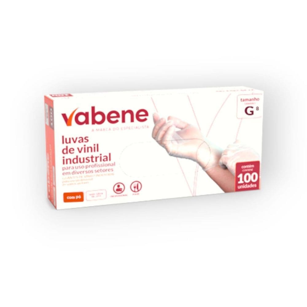 Luva Vinil Protecao Industrial C/Po G 100Un