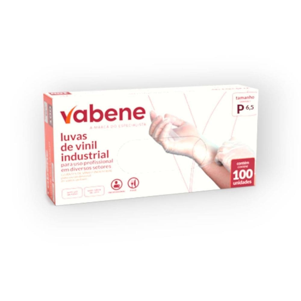 Luva Vinil Protecao Industrial S/Po P 100Un