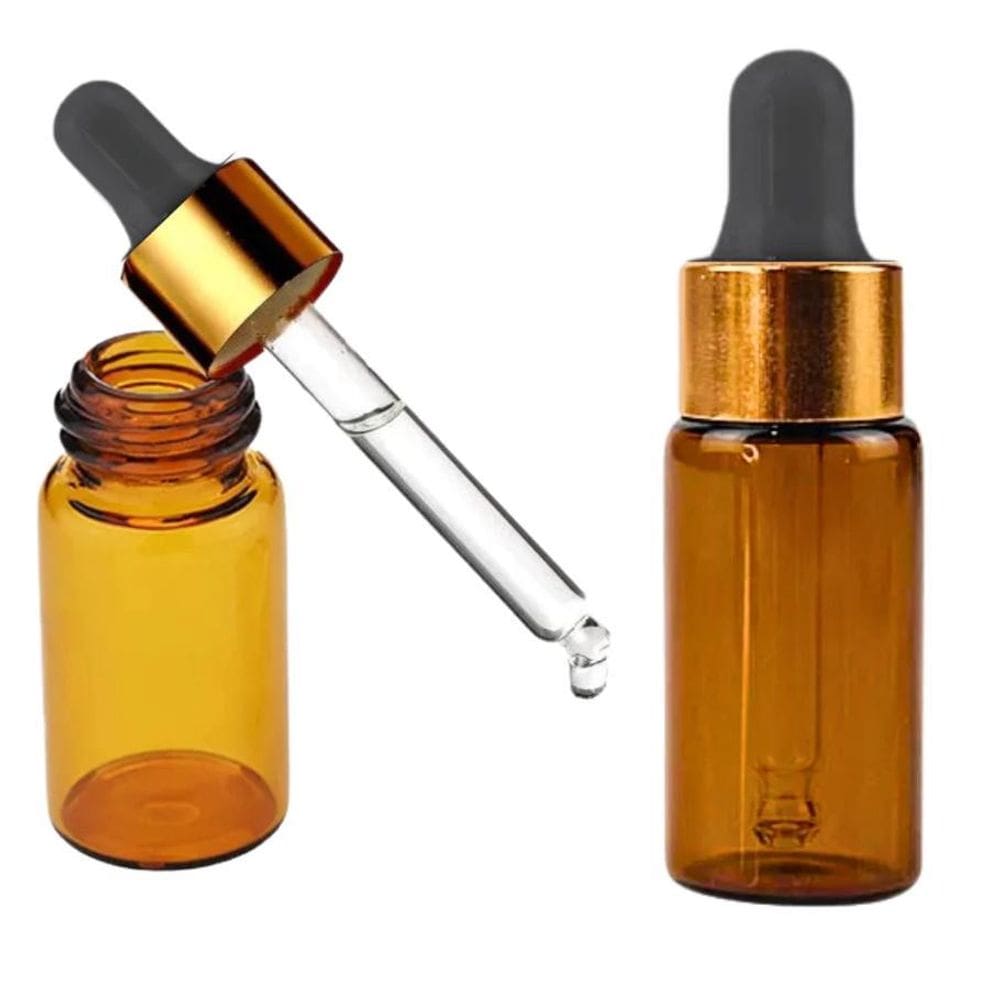 Frascos Conta Gotas 5Ml Vidro Âmbar Luxo Bulbo E Canula