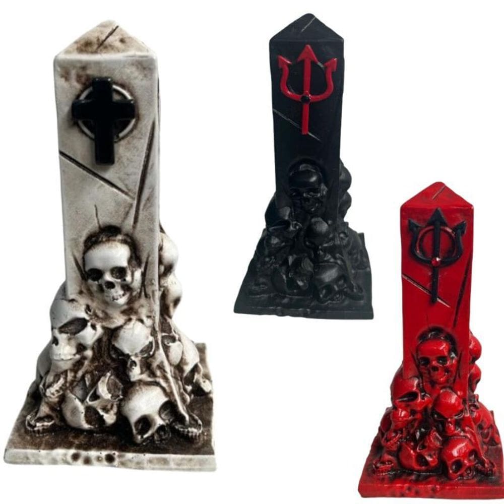 Túmulo Crânios Pomba Gira 13 Cm Em Resina - Selecione A Cor