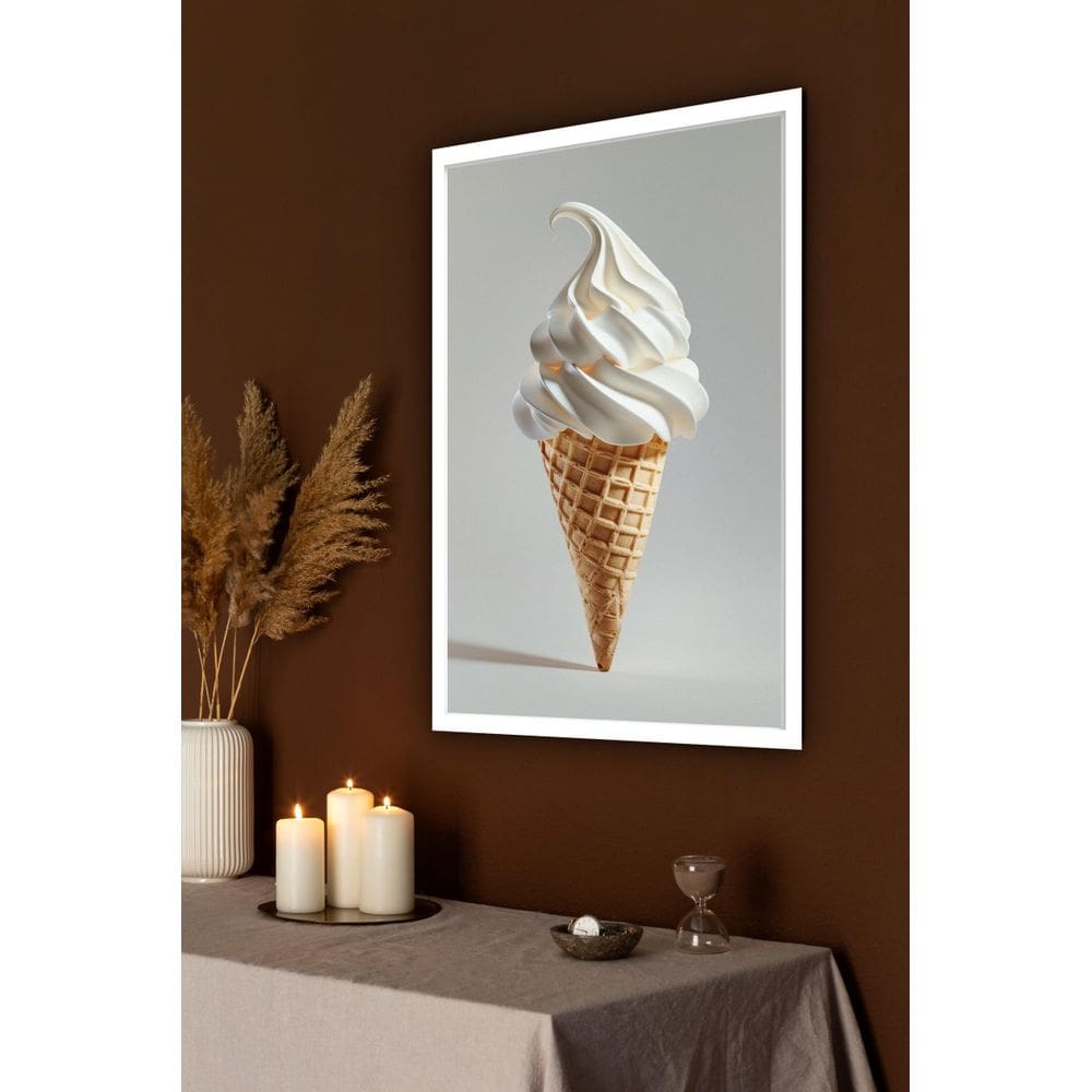 Quadro Decorativo Fotografia Sorvete Casquinha - 70X50Cm