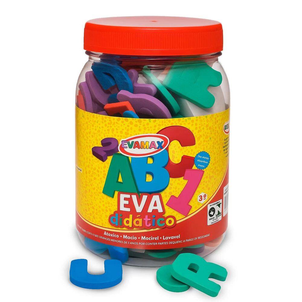 Pote Alfabeto Numerais E Sinais 138 Peças Grandes Em Eva