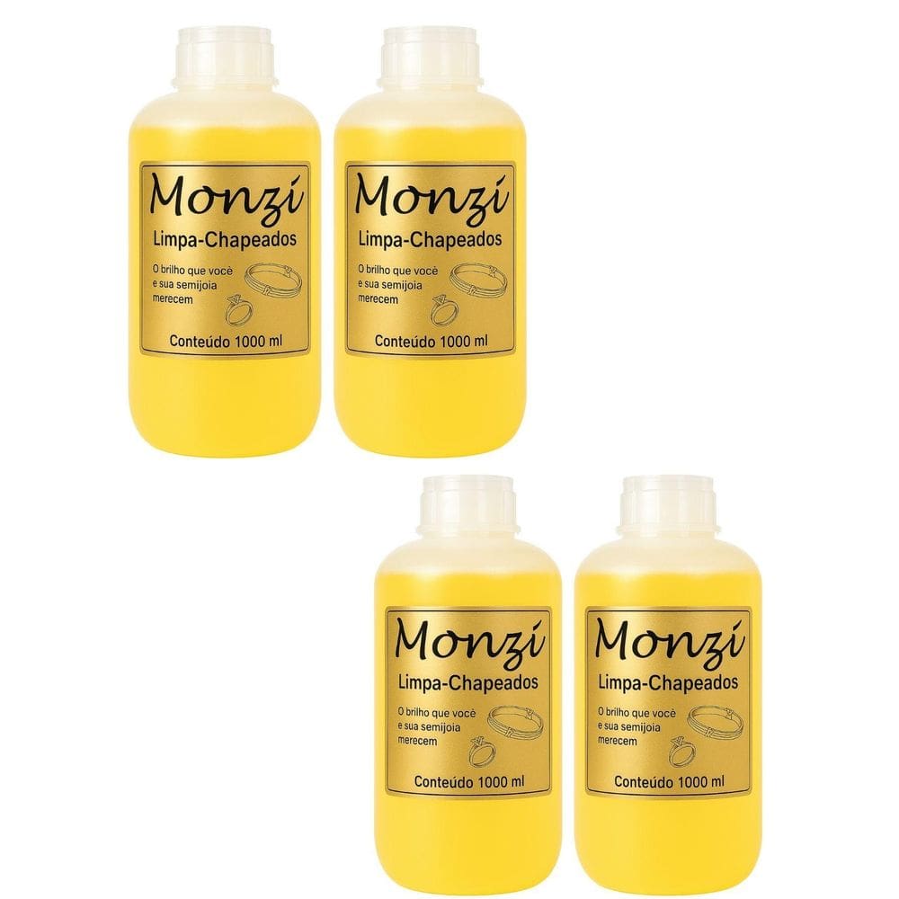 Kit 4 Limpa Chapeados Monzi 1 Litro Grande 1000Ml Limpeza