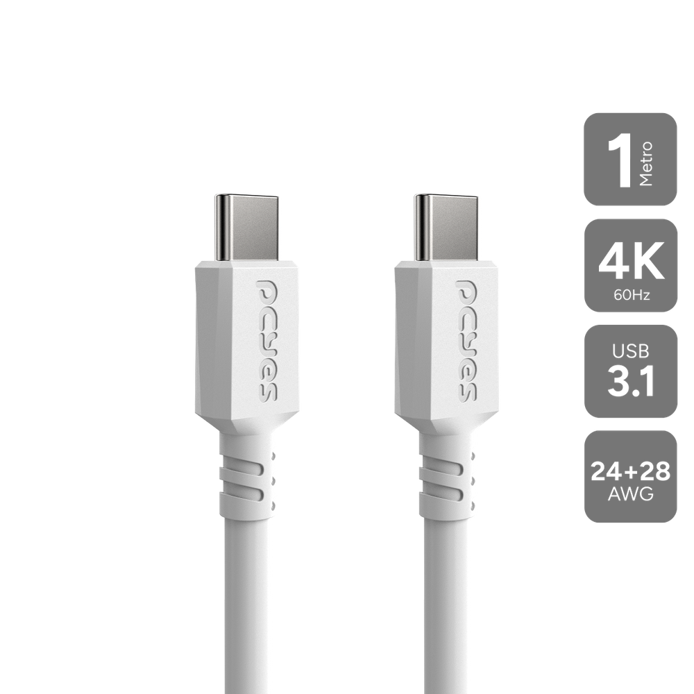 Cabo USB TIPO-C 3.1 P/ USB TIPO-C 3.1 - Branco - 1 Metro - PUCP1B