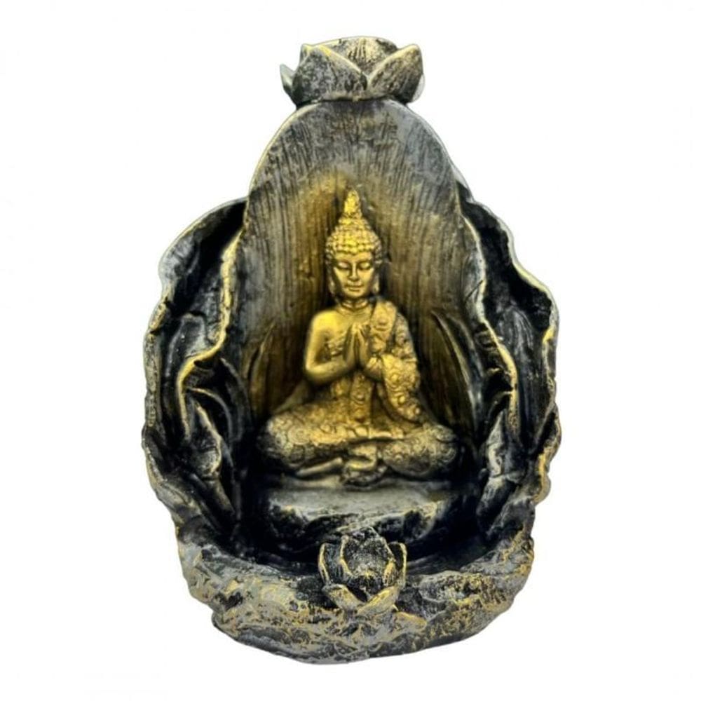Incensário Cascata Ganesha Ou Buda Em Resina-Escolha A Cor
