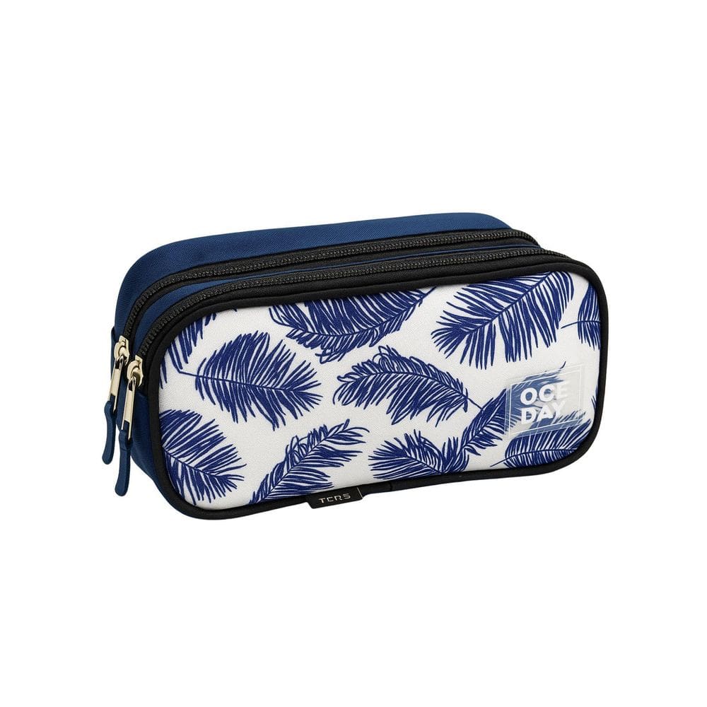 Estojo Simples Palmeira Azul Marinho Santino