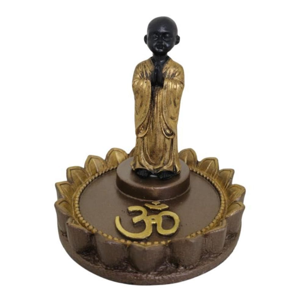 Escultura Incensário Monge Om 10 Cm Presentes E Decorações