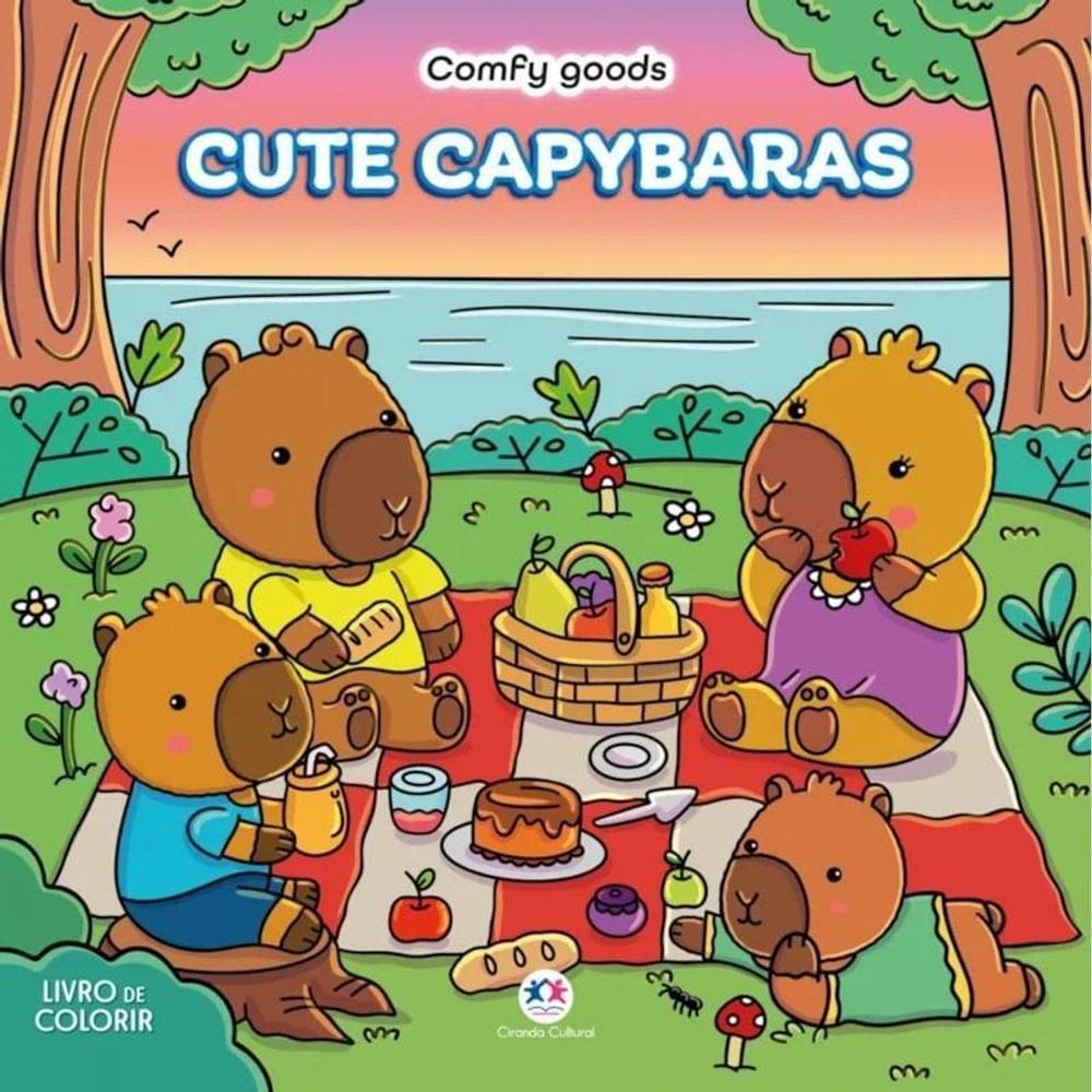 Livro De Colorir - Cute Capybaras - Comfy Goods