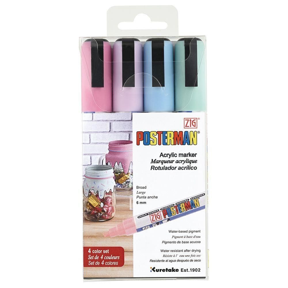 Marcador Permanente Zig Posterman Broad Com 4 Cores