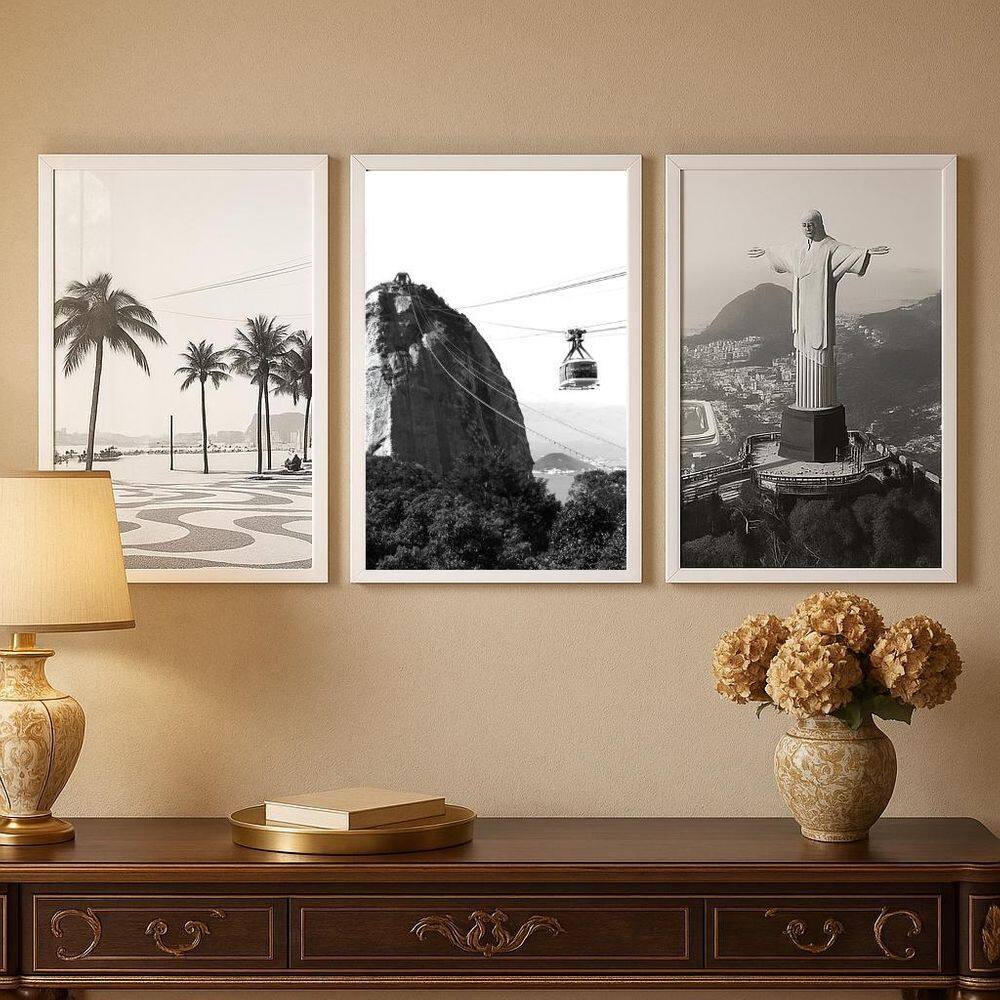 Kit 3 Quadros Fotos Cidade Rio De Janeiro Peb 45X34Cm