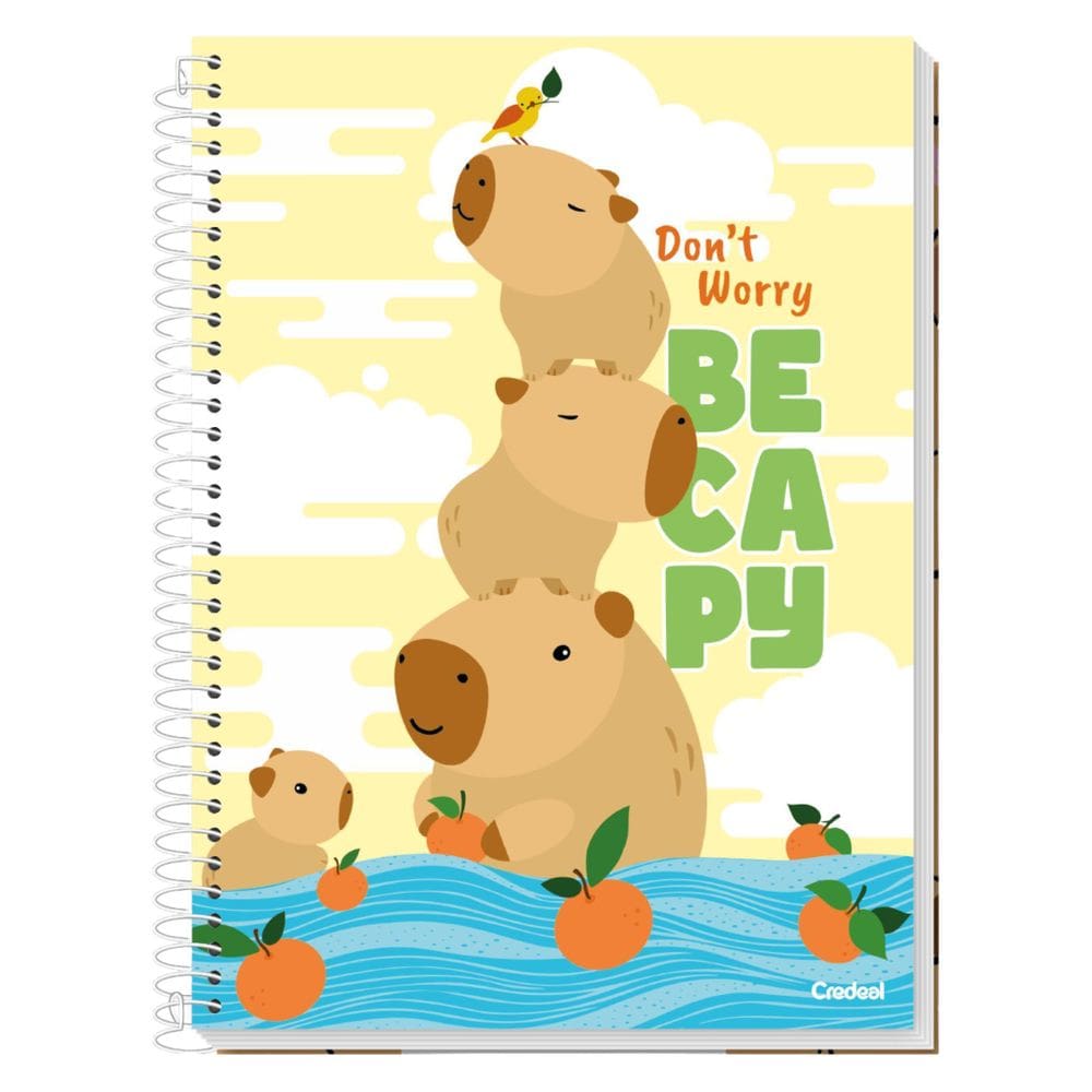 Caderno Escolar Universitário Be Capy 1M Capivara Amarelo