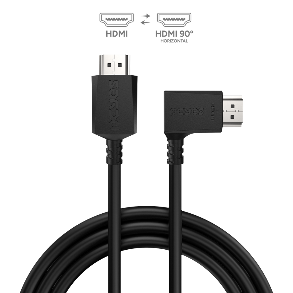 Cabo HDMI 2.0 CONEC.90º Horizontal - Preto - 2 Metros - PH90H-2