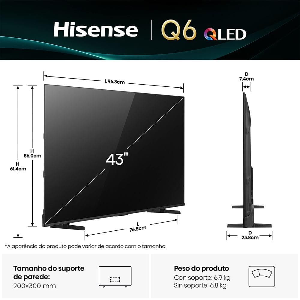 Smart TV Hisense QLED 4K 43