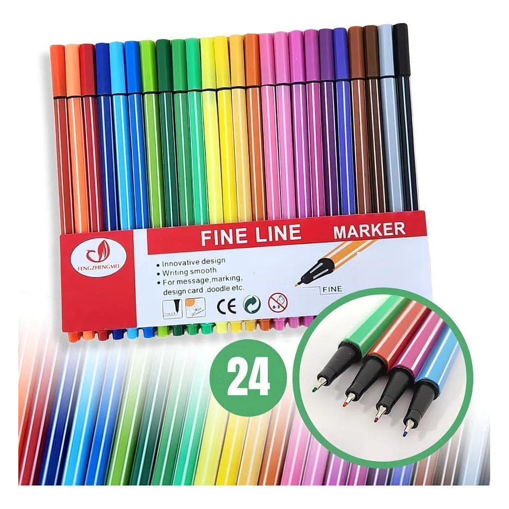 2X Kit Caneta Fine Line Cores Ponta Fina 0.4Mm Cor Da Ti Tin