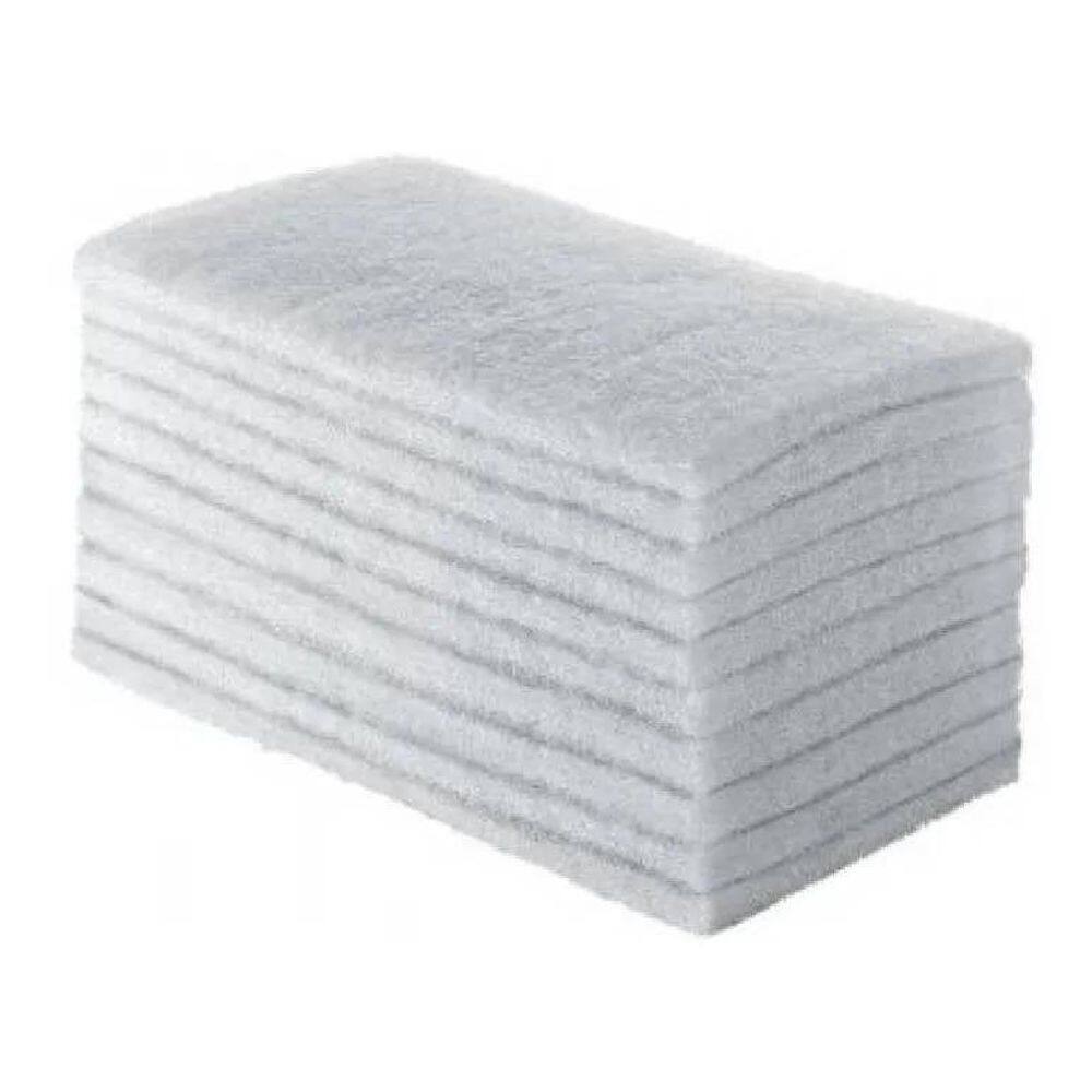 2X Kit 10 Buchas De Fibra Branca Macia Para Limpeza Leve