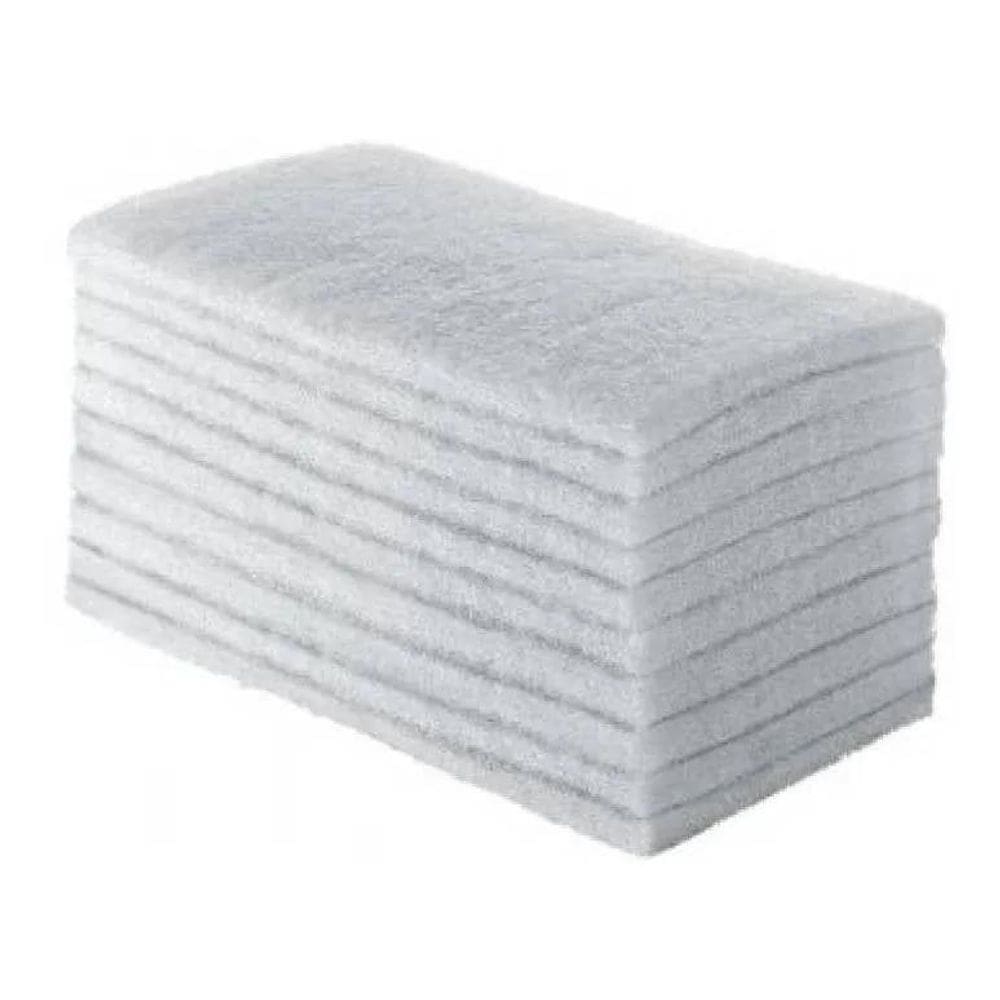 2X Kit 10 Buchas De Fibra Branca Macia Para Limpeza Leve