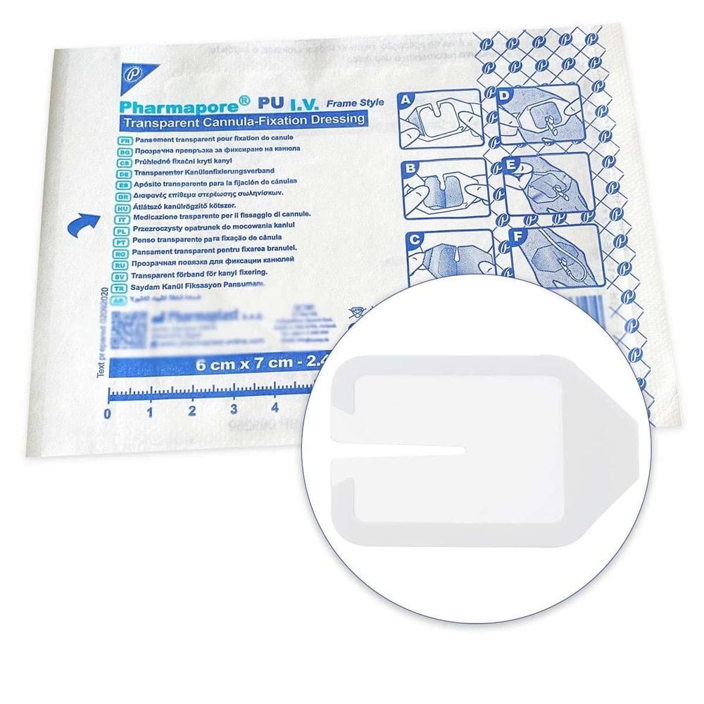 Curativo Fixador Para Cateter Iv 6X7Cm Fenestrado 100 Un