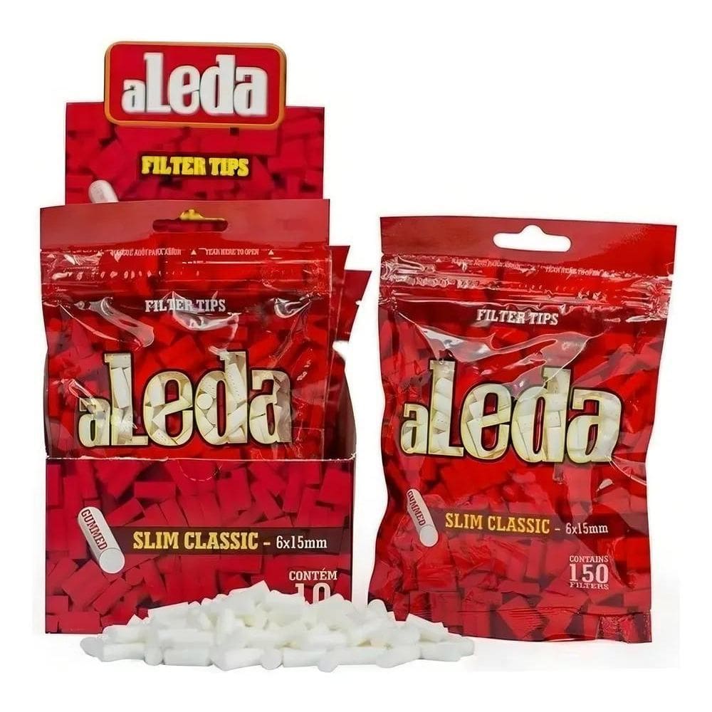 2X Caixa De Filtro Aleda Vermelho Slim Classic - 10 Bags Sab