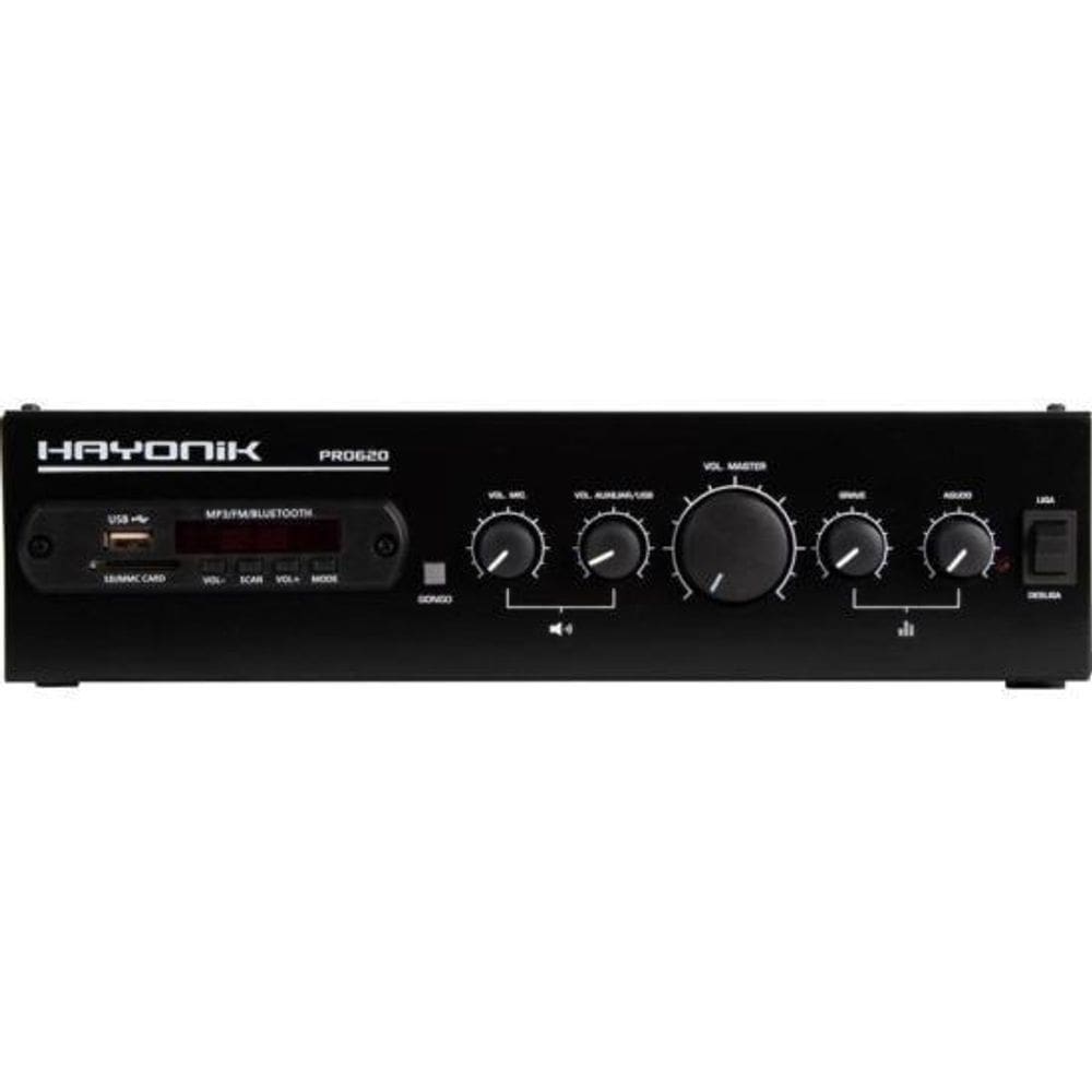 Amplificador Hayonik Pro620 100W Rms Com Gongo