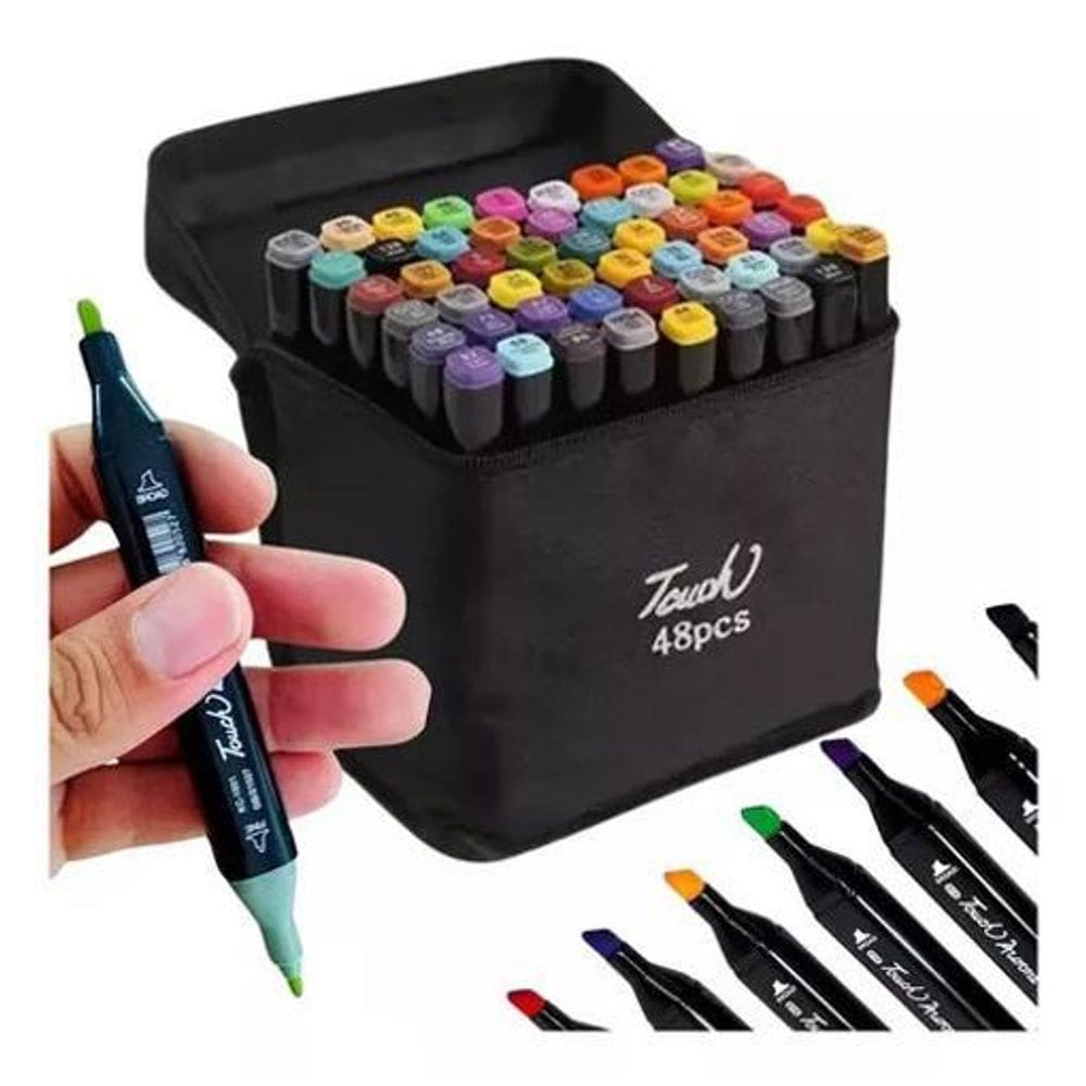 Super Marcador Conjunto Canetinhas Coloridas 48 Cores