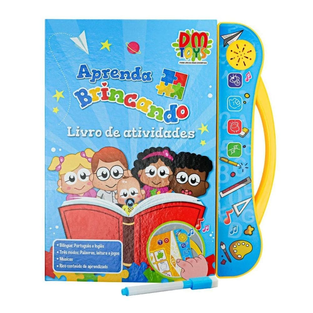 Livro De Atividades Eletrônico Aprenda Brincando - Dm Toys