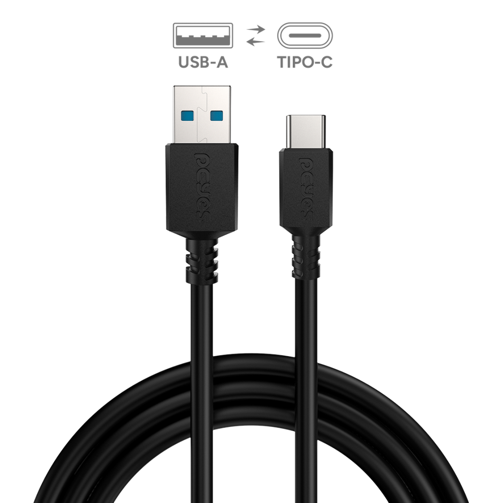 Cabo USB a 3.0 Macho P/ USB TIPO-C - Preto - 3 Metros - PUCAP3-3